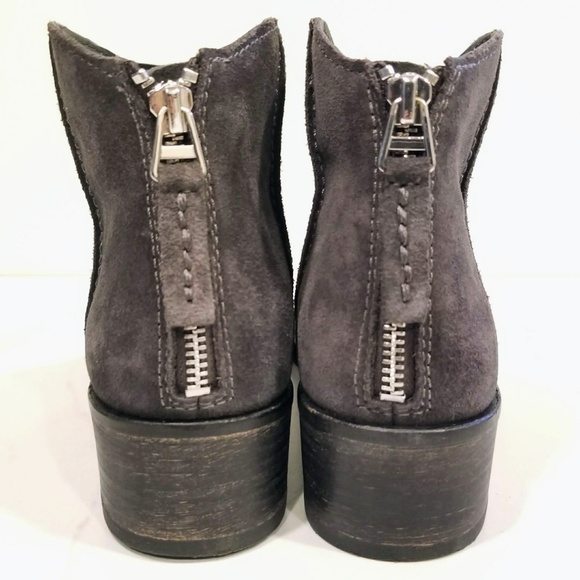 Dolce Vita Tucker Gray Suede Ankle Boots Western Shoes Zip Women's Shoes - Picture 10 of 12